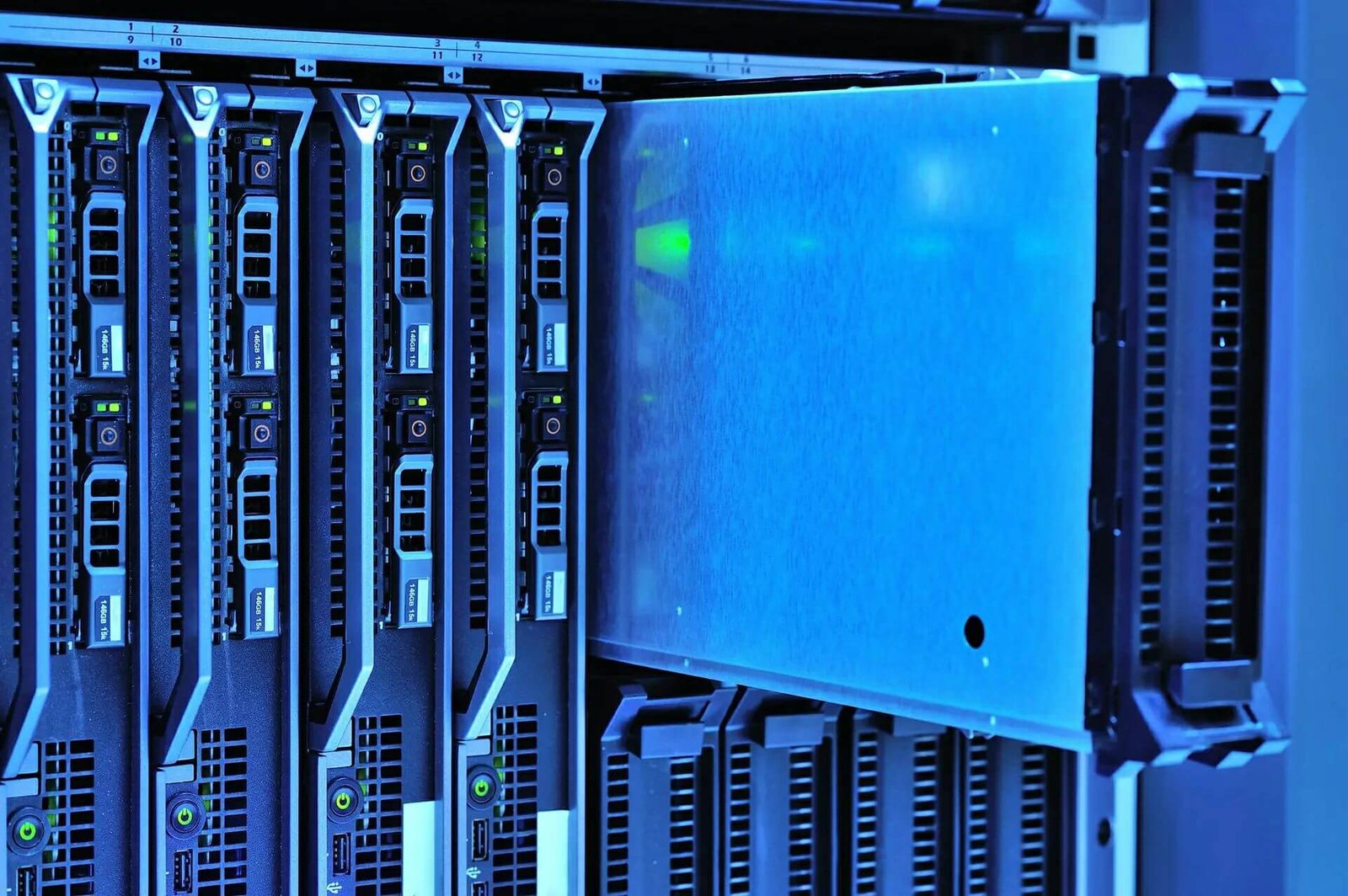 Network equipment racks representing a telecom ODN upgrade