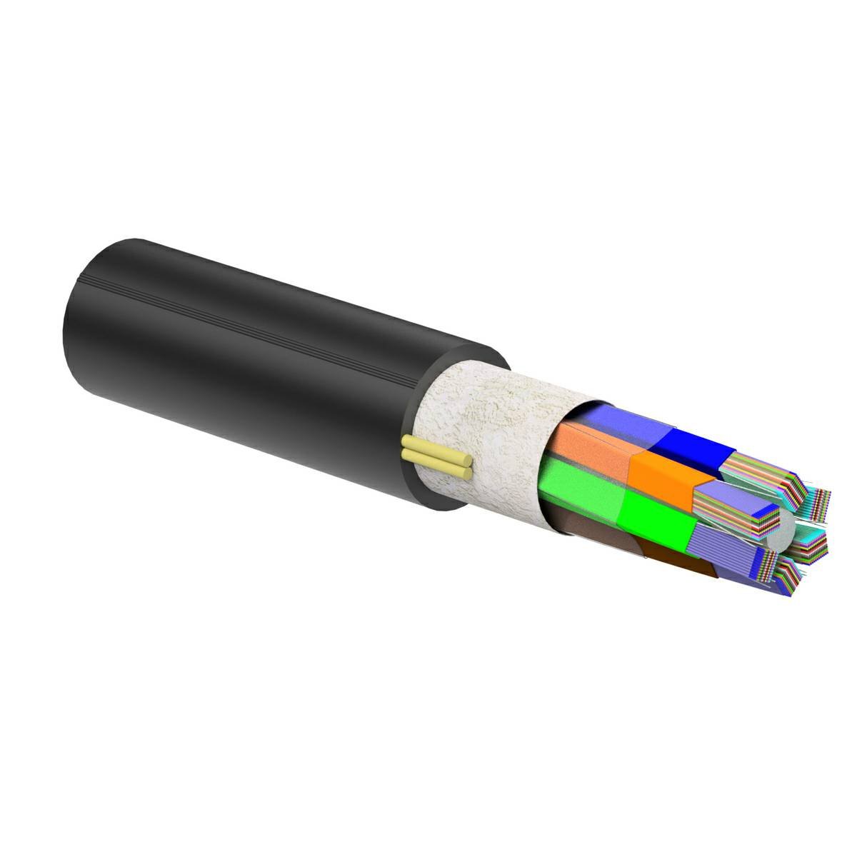 High-density rollable ribbon fiber cable cutaway