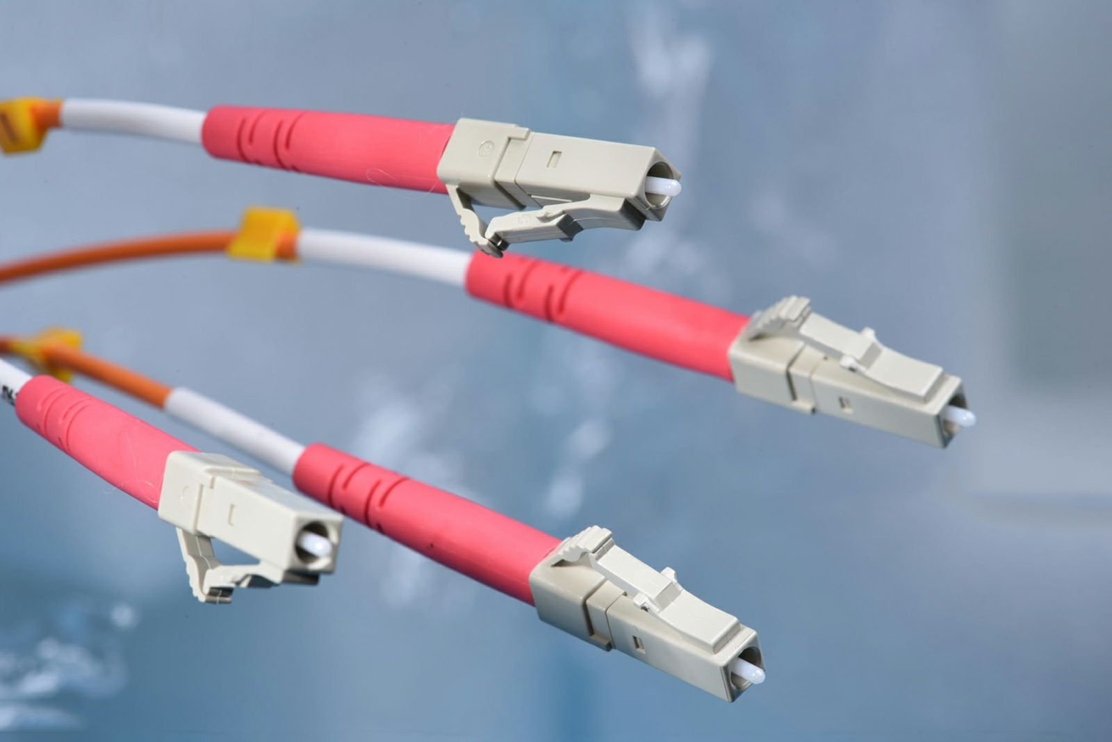 LC duplex fiber patch cord connector detail