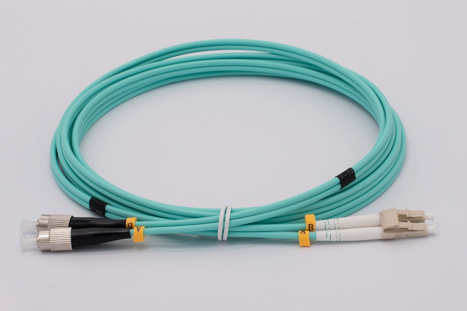 LC to FC OM3 duplex fiber patch cord