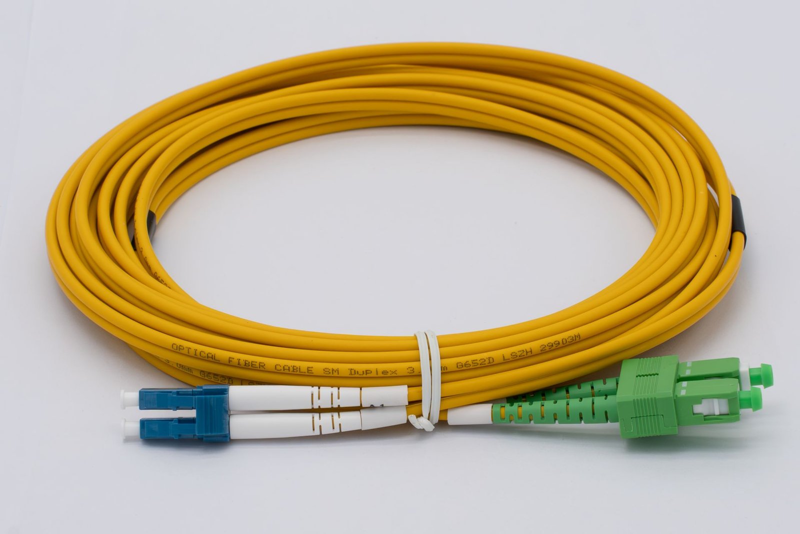 LC to SC APC singlemode duplex fiber patch cord