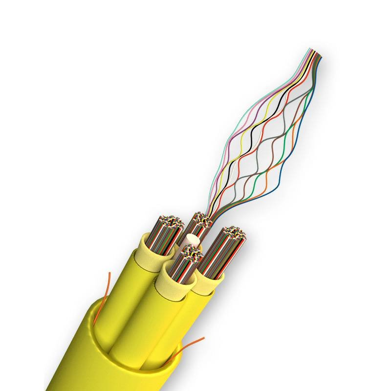 Multi-unit rollable ribbon fiber cable cutaway