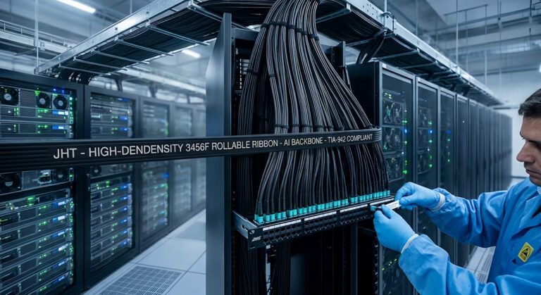 JHT NetFiber High-Density Rollable Ribbon Fiber Cable for AI Data Center Backbones